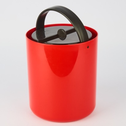 A Bodum Red Ice Bucket