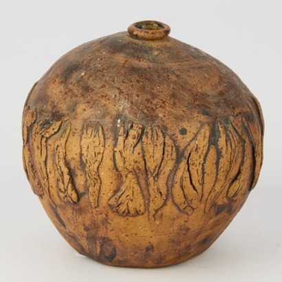A Studio Pottery Vase with Organic Motifs