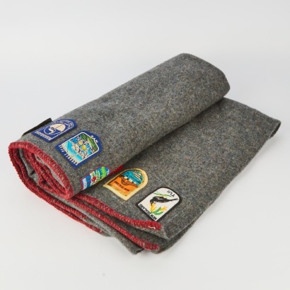A Vintage Pure Wool Blanket with Multiple Labels