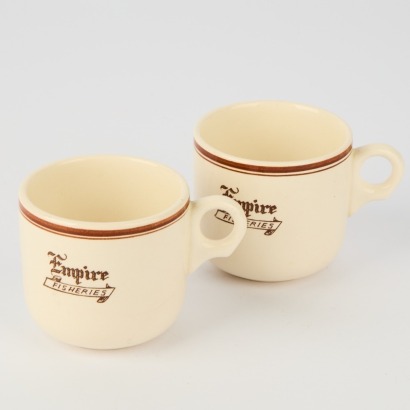 A Set of Crown Lynn Empire Fisheries Cups, Rare 1950s