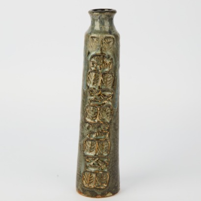 A Warren Tippett Cylindrical Vase with Heavy Stamping