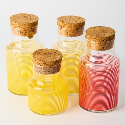 A Set of Four Durobor Belgium Glass Canisters