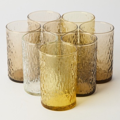 A Set of Eight Kaaru Sandrift Glass Tumblers