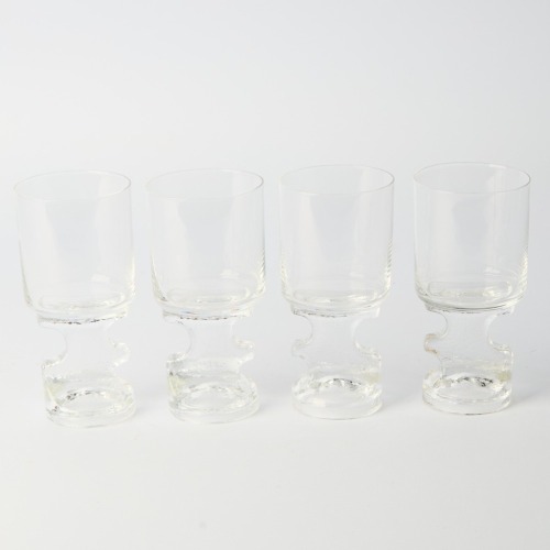 A Set of Four Mid-Century Crystal Goblets