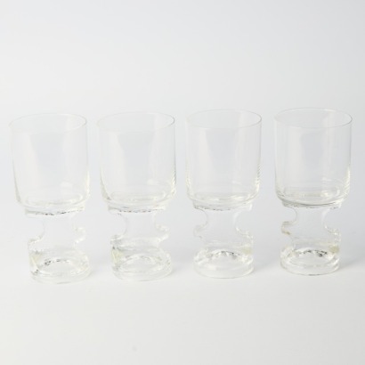 A Set of Four Mid-Century Crystal Goblets