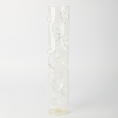 A MCM Tall Optical Glass Vase
