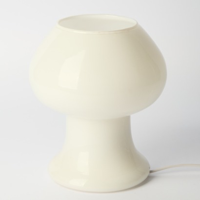 A Vintage Glass Mushroom Lamp