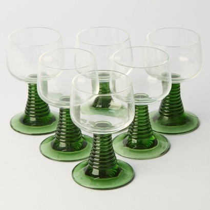 A set of six Vintage Romer Beehive Wine glasses