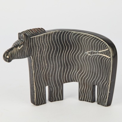 A Modernist Hand Carved Soapstone Zebra Figure