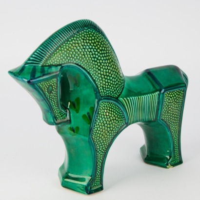 A Large Italian Cavallo Trojan Horse figurine 1960's attributed to Aldo Loni Bitossi