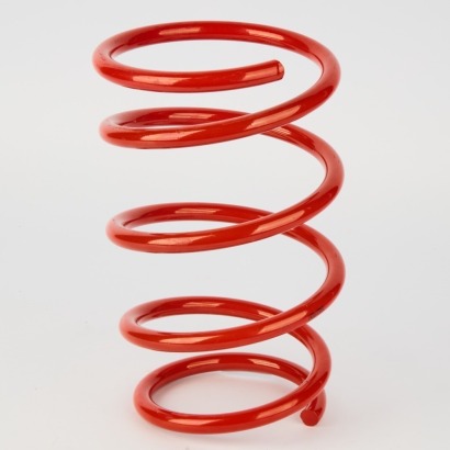 A Heavy Decorative Red Spiral Spring