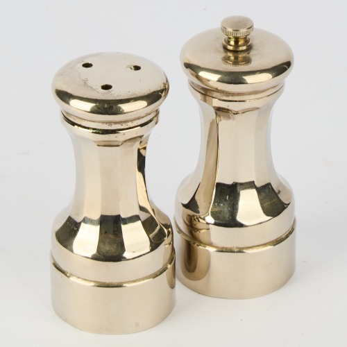 A pair of Antique Fluted Salt and Pepper Shakers
