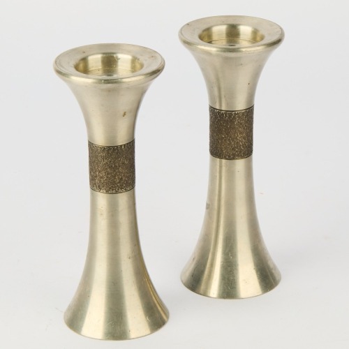 A Pair of Mid-Century Selandia Pewter Candlesticks, Norway