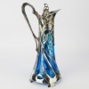 A WMF/Plewkiewicz Art Nouveau Pewter Mounted Blue Glass Claret Jug, c. 1906 - 3