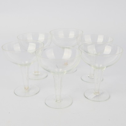 A Set of Six Hollow Stem Champagne Coupes