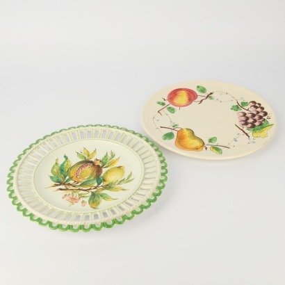 Two Italian Vintage Hand Painted Plates