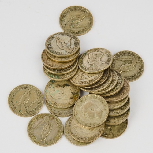 A Collection of New Zealand Pre-decimal Silver Sixpences (1933 to 1946)