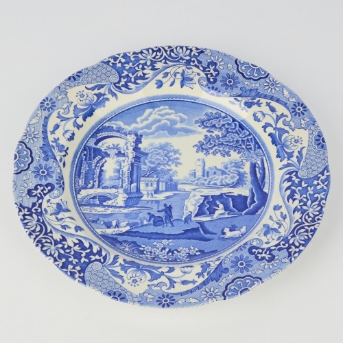 A Spode Blue China Plate, England