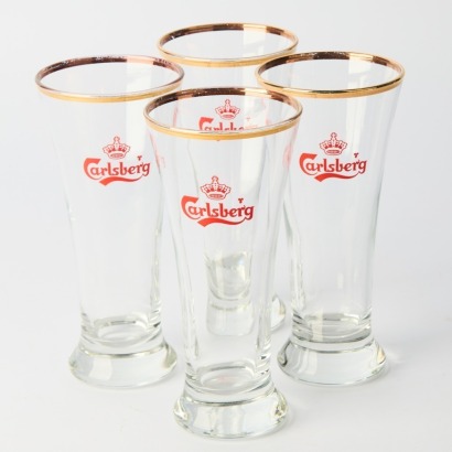 A Set of Four Vintage Carlsberg Beer Glasses