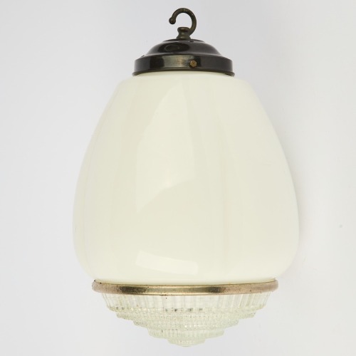 An Art Deco Tullip Glass Pendant