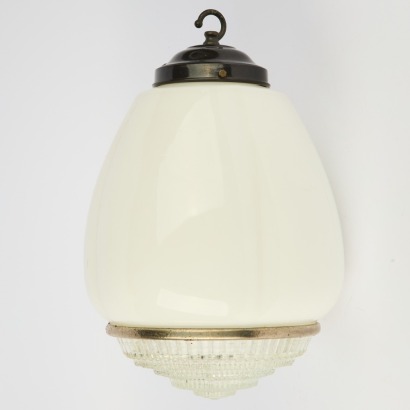 An Art Deco Tullip Glass Pendant
