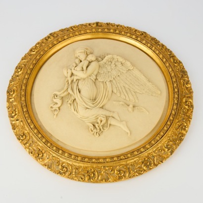 A Vintage Neoclassical-Style Plaster Basrelief Wall Plaque