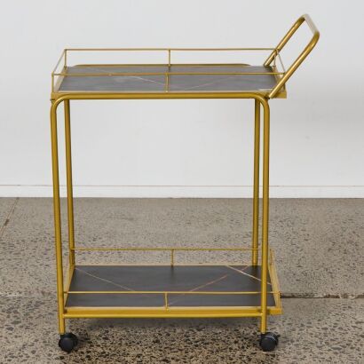 A Contemporary Hollywood Regency-Style Bar Cart