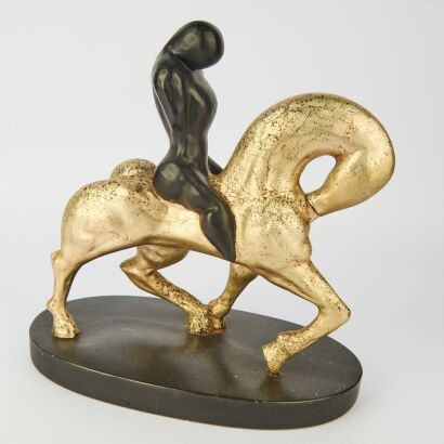 A Post-Modern Lam Lee Brutalist / Minimalist Horse with Rider Sculpture