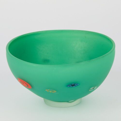 A Handblown Glass Bowl with Millefiori Inclusions