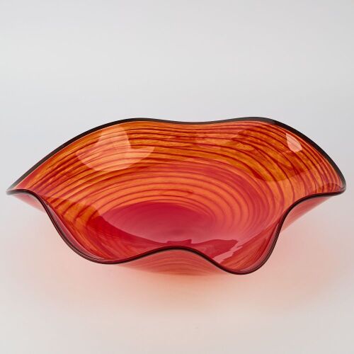 A Large Red Pinstripe Lynden Over Bowl