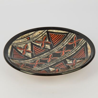 A Jengis Poor Tapa Pattern Ceramic Bowl