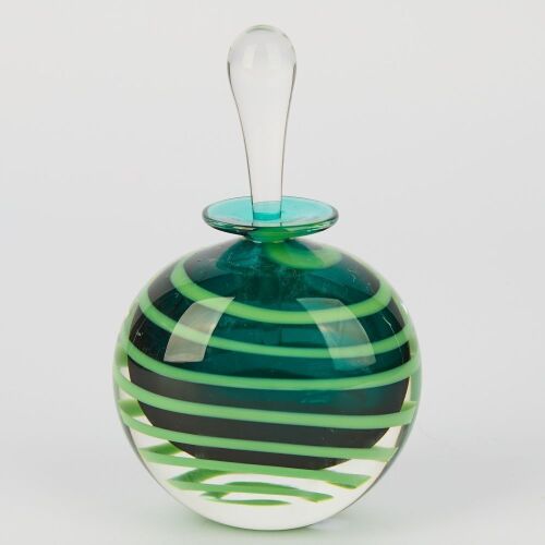 A Handblown Lynden Over Glass Perfume Bottle