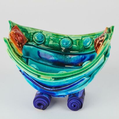 A Katie Gold Ceramic Boat