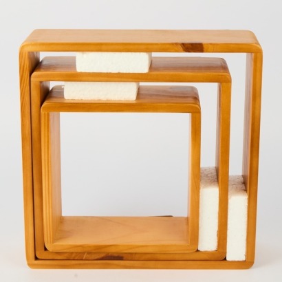 A Trio of Square Wall Mounted Storage Shelves