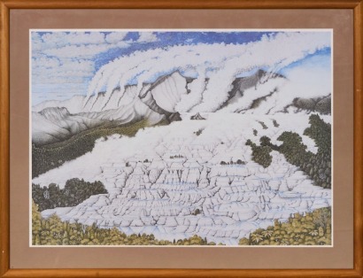 A Large White Terraces Te Tarata Print by Rei Hamon