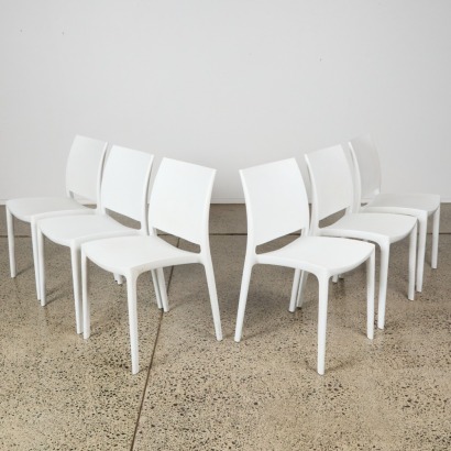 A Set of Six Maya Outdoor Stackable Chairs