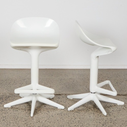 A Pair of Kartell Spoon Barstools by Antonio Citterio & Toan Nguyen