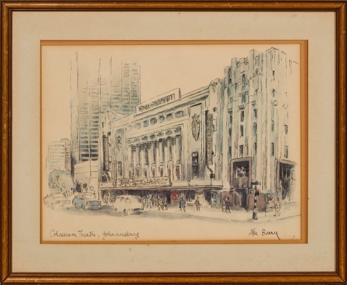 A Detailed Pen & Watercolour Picture of The Colosseum Theatre in Johannesburg by Ale Berry