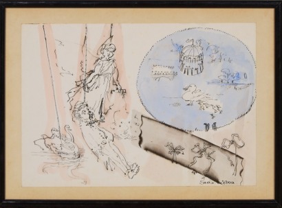 A Pen & Watercolour Picture by Sacha Gaddour