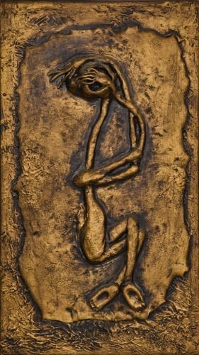 A Bronze Coloured Sculptural Wall Hanging