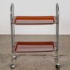 A Mid-century Modern Chrome and Brown Perspex folding Drinks Trolley Circa 1960's - 2