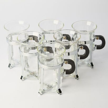 A Set of Six Vintage BODUM Chambord Coffee Glasses
