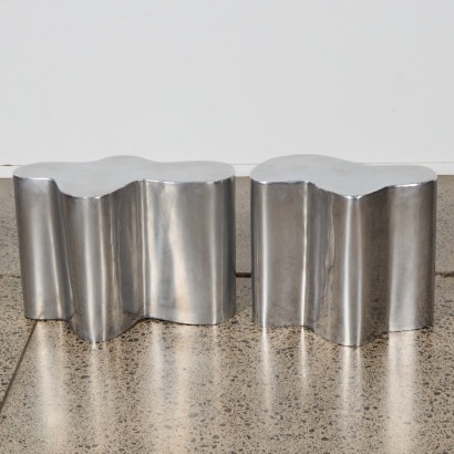A Pair of Sculptural Post Modern Occasional Tables