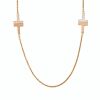Tiffany & Co, 85cm, 18ct Rose Gold, Diamond / Mother of Pearl Station Necklace
