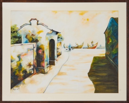 A Chinese Coastal Oil Painting by an Unknown Artist