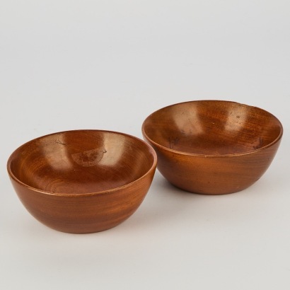 A Pair of Brenda Bridget Mahogany Bowls by Don Alexander Ltd
