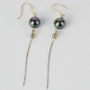 A Pair of 925 Silver Earrings with Tahitian Pearls
