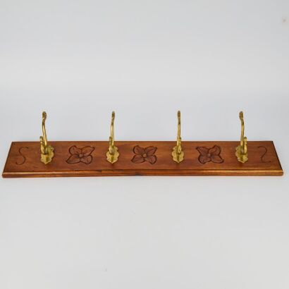 A Vintage Wooden Wall Coat Hanger