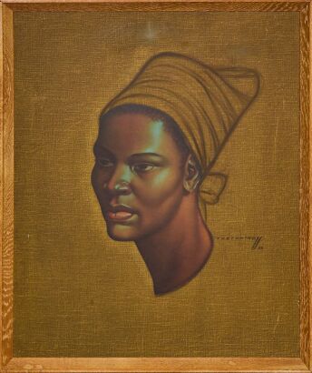 A Vintage Framed Vladimir Tretchikoff Print "The Zulu Maiden"