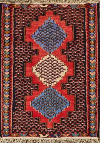 A Hand Knotted Wool Persian Kurdish Kilim